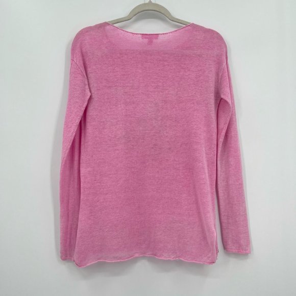 Lilly Pulitzer Alana Long Sleeve Linen Top Pink XS - Picture 6 of 10